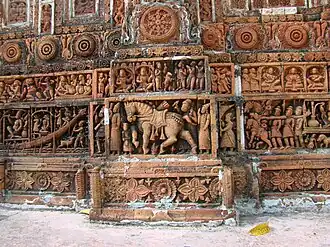 Terracotta designs outside the Kantajew Temple, Dinajpur