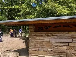 The facade of Kentuck Knob, which is made of stone, wood, and glass