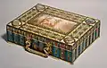 Casket with champlevé portraits commissioned by Queen Elisabeth of Romania as a gift for the artist Jean-Jules-Antoine Lecomte du Nouÿ. Khalili Collection of Enamels of the World