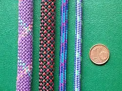 Comparison of rope and chord thicknesses