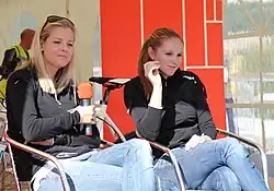 Sluková with her first teammate, Kristýna Kolocová, in 2012