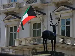 Kuwaiti flag outside the embassy