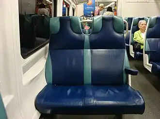 Seats in LIRR M7 cars