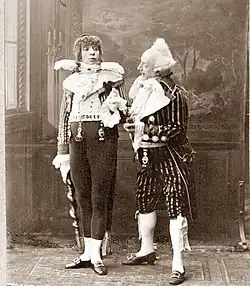 two comic actors in 1800 period costume