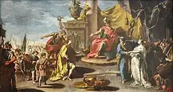 The Continence of Scipio; by Giambattista Pittoni; 1733; oil on panel; 96 × 56&nbsp;cm
