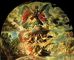Apparition of Saint Michael, ca. 1686 by Cristóbal de Villalpando. Mexico City Metropolitan Cathedral collection. Colonial Mexico.