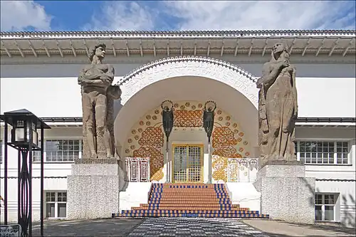 Art Nouveau architecture: Ernst Ludwig House in Darmstadt Artists' Colony, Darmstadt, Germany, 1900, by Joseph Maria Olbrich
