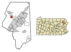 Location of Clarks Summit in Lackawanna County, Pennsylvania