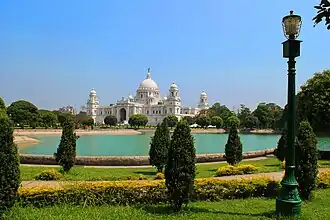 One of the ponds surrounding the Victoria Memorial