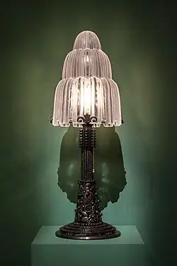 The artesian fountain – Lamp, by Paul Kiss (c. 1930), glass and metal, in a temporary exhibition called the "Jazz Age" at the Cleveland Museum of Art, US