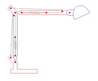 Tension springs within the arms