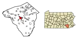 Location of Lancaster in Lancaster County, Pennsylvania.