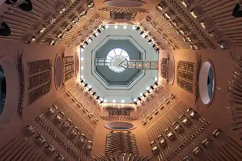 Royal Armouries Museum, Leeds: Looking up the main stairwell in the Hall of Steel