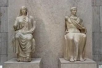 Statues of Livia and Tiberius, c. 30 CE, now in the National Archaeological Museum of Spain