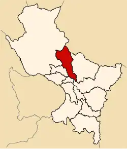 Location of Calca in the Cusco Region