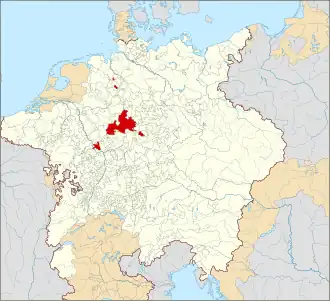Hesse-Kassel within the Holy Roman Empire in 1618