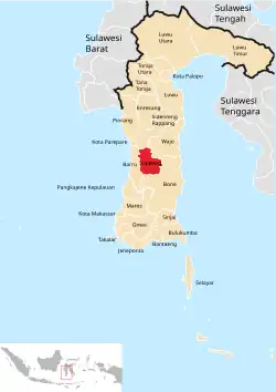 Location within South Sulawesi