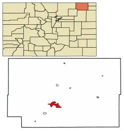 Location within Logan County and Colorado