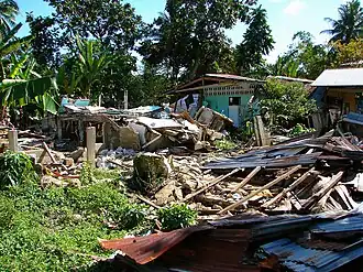 Destroyed houses in Loon