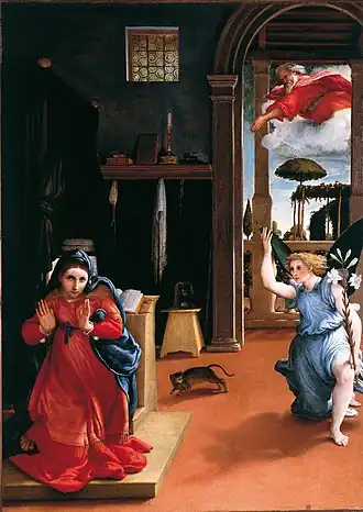 Recanati Annunciation by Lorenzo Lotto, c. 1534