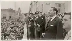 Image 7President Batlle Berres during a speech in Minas, 1949 (from History of Uruguay)