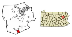 Location of Hazleton in Luzerne County, Pennsylvania