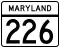 Maryland Route 226 marker