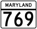 Maryland Route 769 marker