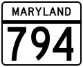 Maryland Route 794 marker