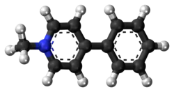 Ball-and-stick model of the MPP+ cation