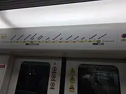 System map of the MRT Line 3 above the door