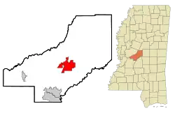 Location in Madison County and the state of Mississippi