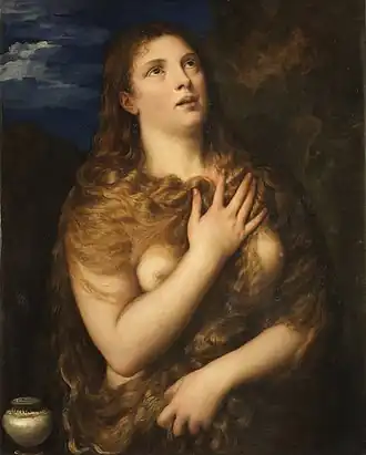 Titian Penitent Magdalene. 84 × 69&nbsp;cm.
