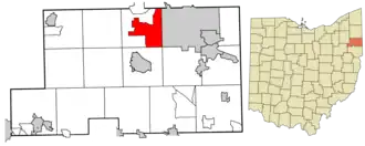 Location in Mahoning County, Ohio