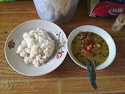 Soto tangkar with rice
