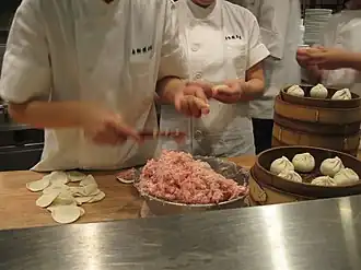 Making xiaolongbao at Nanxiang Mantou Dian store in Roppongi Hills, Japan