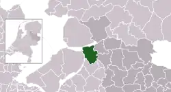 Highlighted position of Kampen in a municipal map of Overijssel