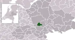 Highlighted position of Renkum in a municipal map of Gelderland