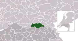 Highlighted position of Oss in a municipal map of North Brabant