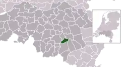 Highlighted position of Geldrop-Mierlo in a municipal map of North Brabant