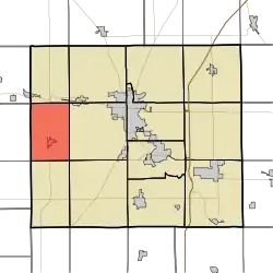 Location of Sims Township in Grant County