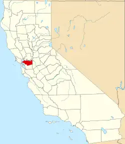 State map highlighting Contra Costa County