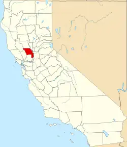 State map highlighting Yolo County