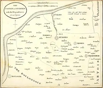 Map of the County of Guînes