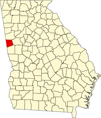 State map highlighting Heard County