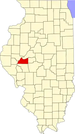 Cass County's location in Illinois