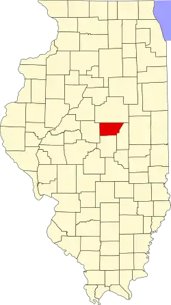 DeWitt County's location in Illinois