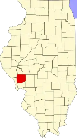 Greene County's location in Illinois