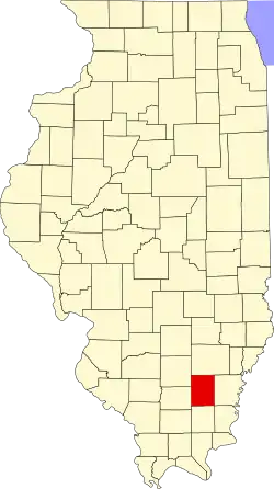 Hamilton County's location in Illinois