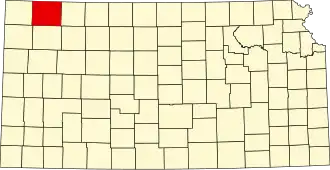 State map highlighting Rawlins County